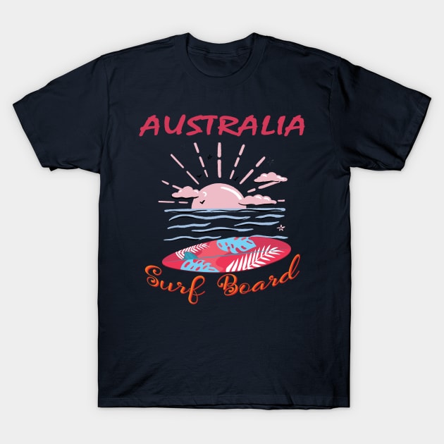 Australia surf board T-Shirt by TeeText